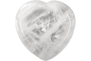 Lovionus89 Thumb Worry Stone,Hand Carved Heart Shaped Polished Healing Crystal Stress Relief Pocket Stones, Rock Quartz