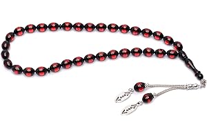 Gök-Türk Chaîne de prière Tesbih 33 perles Tasbih « Cukur» - Rouge foncé, Perle, Perle