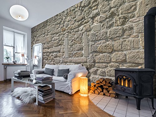 Vlies Fototapete 500×280 cm – Top – Tapete – Wandbilder XXL – Wandbild – Bild – Fototapeten – Tapeten – Wandtapete – Wand – Steine Textur Steinmauer Mauer Steinwand f-A-0454-a-a - 5