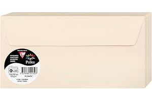 CLAIRERONTAINE - 1 LOT DE 20 ENVELOPPES POLLEN 11 x 22 cm. 120 g Couleur IVOIRE