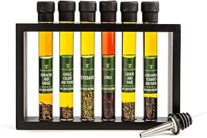 TILZ COLLECTION Tilz Infused Olive Oil Geschenkset - 6 x 40 ml aromatisiert, Geschenkset mit Speiseöl/Brotdipölen, | Basilikumöl, Knoblauchöl, Chiliöl, Zitronenöl, Rosmarin, Oregano | Lebensmittelgeschenke