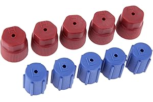 gohantee 10Pcs/Set R134a 13mm & 16mm Air Conditioning Service AC System Charging Caps (5Red High & 5Blue Low)