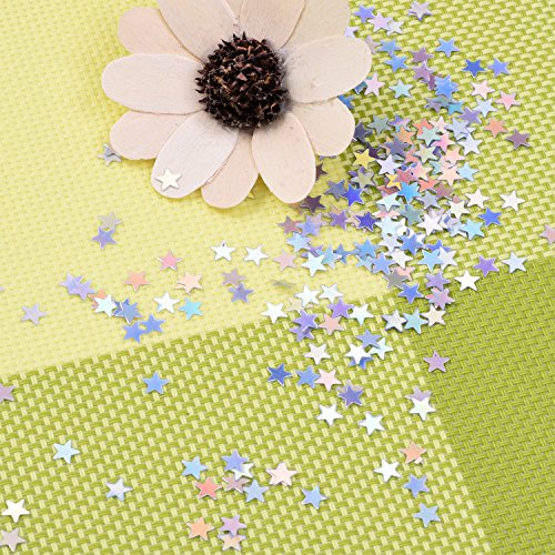 eBoot Stern Konfetti Holografische Sterne Glitter Konfetti für Weihnachtsdekoration, Hochzeitsfeier und Nagel Kunst, Mehrfarbig, 1/ 4 Zoll - 3