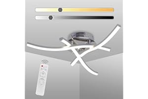 MIYAWELL LED Ceiling Light Dimmable Elegant Curved Design LED Ceiling Lamp 3 Built-in Boards 18W 1440lm Modern Metal Ceiling Lighting Fixture for Living Rooms Bedrooms