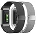 Produktbild Greatfine Charge 2 Armband - Milanaise Edelstahl Replacement Wrist Band Strap Watchband Uhrband Uhrenarmband Erstatzband mit Magnet-Verschluss und Metallschließe für Fitbit Charge 2 Smartwatch Zur Herzfrequenz und Fitnessaufzeichnung (Steel 2PCS, XL(15-24cm))