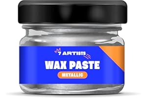 7 Artists Silver Gilding Wax Metallic for Crafting 20 ml - Antiquing Guilding Silver Wax Paste for Furniture, Wood, Canvas