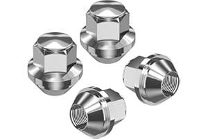 RUIZHI 4 pcs Alloy Wheel Nuts - M12x1.5 | 19mm Hex with Taper Washer - High-Strength Lug Nuts Compatible with Ford F-150/Escort, Ford Fiesta Focus Fusion, for Lincoln (Set)