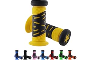 TOKSEO Poignées de vélo Rouges et Orange pour Enfants, sécurité par Protection Contre Les Chocs, Calibre 22 mm, Longueur 95 mm, poignées de Guidon en Caoutchouc pour Scooter, vélo pour Enfants