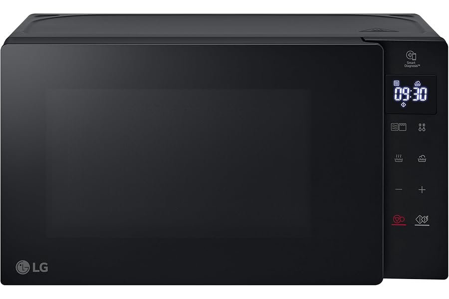 LG MH6032GAS Microwave Oven 20 Litres with Quartz Grill, 700 W, Automatic Programmes, Quick Defrost Defrost, Timer Functions and Smart Diagnosis Clock, Food Warmer, Black