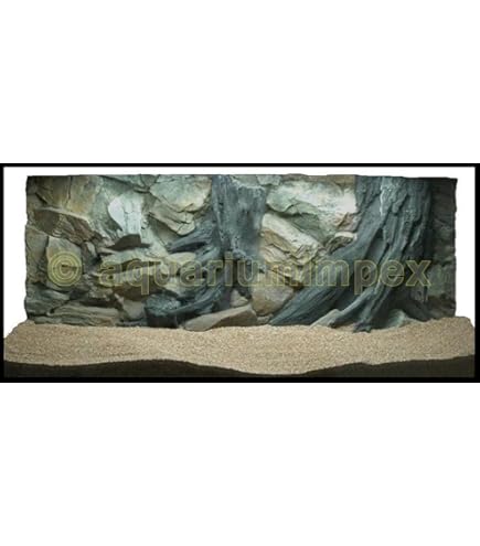 WYSKONT Aquarium achtergrond 3D Lesbos - Aquarium achtergrond - Aquarium accessoires - Achtergrond - Aquarium decoratie - 47x27 cm voor aquarium 50x30 cm - bruine kleur - Aquarium groot