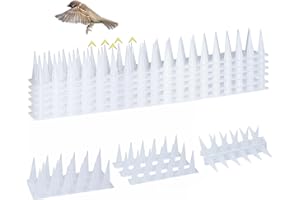 KOKMEYA Pinchos para pájaros, transparentes, 6 piezas, picos de paloma para exteriores, mantiene a los pájaros, ardilla, mapache lejos para exteriores, patio, estacas de vallas de plástico, 6.5 pies