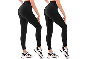 Walifrey Fleece gefütterte Leggings Frauen 2er-Pack, Frauen hohe Taille thermische warme Winter Leggings für Workout