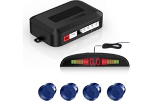 Cocar Coche Auto Vehículo Visual Reserva Radar Sistema con 4 Estacionamiento Sensores + Distancia Info Vídeo Salida + Sonido Advertencia (Azul Color)