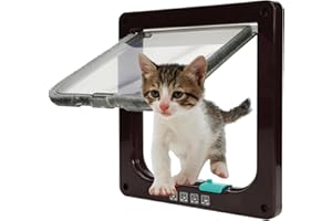 Tibeoyad Katzentür, 4 Wege Magnet-Verschluss Katzenklappe, wetterfest-einfache Installation katzenklappen