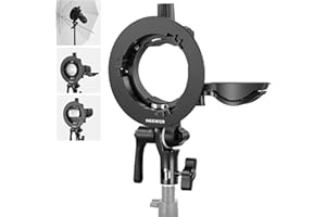 Neewer CRB1 S Type Bracket Holder with Bowens Mount & Umbrella Hole for Z2 Z1 Z760 NW760 NW700 TT560 Q3 Square Head Round Head Flash Speedlite Compatible with Godox AD200Pro V1