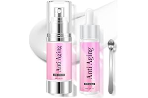 Boxmom 60ml Caffeine Eye Cream Eye Serum Set Under Eye Cream Anti Aging for Dark Circles And Puffy Eyes Retinol Eye Serum & Eye Roller (Eye Cream & Serum)