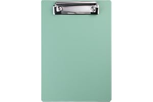 CIJIAINIENG 1 Pcs Green A5 Clipboards, Plastic Coloured Clipboard Writing Board with Profile Clip Paper Clip Writing Board Holder Hardboard Clipboard for Memo Document Writing Paper File Storing