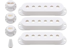 Unxuey Northwest Guitars Gitarren-Tonabnehmer, 48/50/52 mm, Einzelspule, Lautstärkeregler, Tonknopf, Schalterspitzen-Set für Fender Stratocaster ST, Weiß