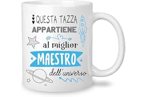 Yufansd Mug Tazza Maestro - al Miglior Maestro dell'Universo - Regali per Maestro Uomo Regalo di Fine Anno, Regalo Grazie Maestro, Regalo d'addio, Regalo Pensionato Colazione Ceramica 350 ML (Maestro)