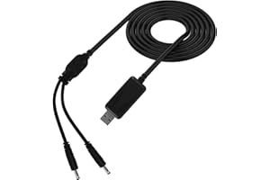 TOPHOMER Cable de carga dual para baterías recargables, CC 5 V a CC 8,4 V, convertidor de voltaje, adaptador de corriente, puerto jack de 3,5 x 1,35 mm