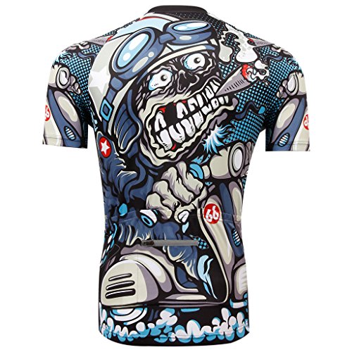 GWELL Herren Radtrikot Skelett Pattern Fahrrad Trikot Kurzarm Langarm Radhose mit Sitzpolster Separat Verkaufen - 2