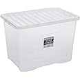Wham Plastic Storage Boxes Durable Material Spacious Capacity - Pack of 5 (80 Litre)