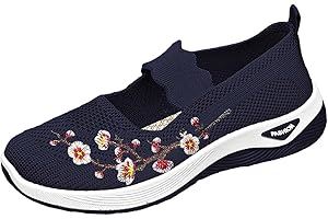 DFSDJEUW Trainers for Women Wide Fit Wedge Walking Sneakers Casual Fashion Non Slip Walking Shoes Lightweight Low Top Lace Up Slip on Orthopedic Trainers Breathable Mesh Arch Support Footwear