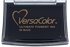 Tsukineko VC082 Versacolor Ink Pad, Black, 4 x 4 cm