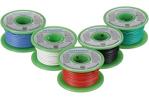 BNTECHGO Ultra-flexibel 5-färgs silikonkabelsats, isolering av silikongummi, tvinnad tenn koppartråd, trådkabel