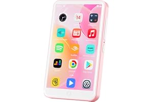 Reproductor MP3 con Bluetooth y WiFi, Oilsky 80GB Mp3 & Mp4 Reproductor de Música, 4'' 1080P Pantalla Táctil MP3, Spotify Android Portátil (Rosa)