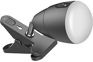 Milpoel Clip on Light, Battery Powered Reading Lamp, 3 Levels Brightness, Clip on Lamp for Bed Clip on Battery Light for Office Reading Outdoor Lighting (5000 mAh)