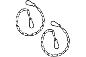 KUOXAN 2 PCS Gate Chain Lock, 20 Inch Stainless Steel Gate Link Chain Lock Security Chains, Gate Chains with Both Ended Carabiners for Outdoor Fences, Pet Cages, Horse Goat Cow Corral Supplies