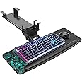 Funito Height Adjustable Mouse & Keyboard Tray Under Desk, 72x26cm Large Slide Out Swivel Tilt Computer Keyboard Drawer with Mouse Pad for Gaming Home Office Desk, Dual Mount