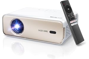 AURZEN Eazze D1 Videoprojecteur 4K Supportée WiFi Bluetooth, 16W Haut-Parleurs DoIby, 1080P Vidéo Projecteur avec Auto Focus/Keystone, HDR10 Mini Vidéoprojecteur Portable Officielle-NetfIix, Zoom Or