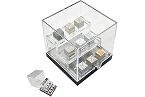 HOMOSTARRY 10mm Element Würfel Set 9pcs mit 3-Tier Acryl Display Stand 0,39 Zoll Periodisches Element Würfel Sammlung Geschenk für Studenten Lehrer Wissenschaft Liebhaber Schreibtisch Dekor Fall 68x68x68mm