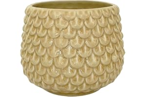 Nordring Ceramic Flower Pot Pino - colorful Planter, Pot for plants, sukkulents Size M (13,5 cm ø) Dia 5,25'' H 4,5'', Stoneware, ivory