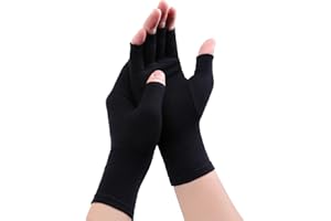 Gebell Rheumatoid Arthritis Gloves - Compression Gloves Fingerless Joint Pain Relief Hand Mitten Warmth Gloves Carpal, M, Black a
