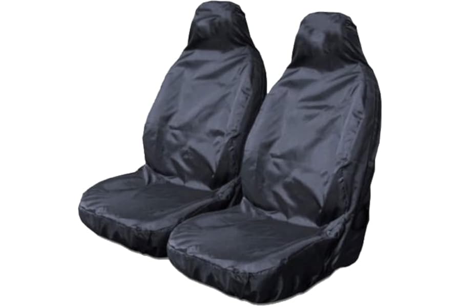 Carseatcover-UK BLKWPSPFP920 Heavy Duty Black Waterproof Car Seat Covers/Protectors - 2 x Fronts