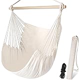 Chihee Hängesessel Schaukelstuhl Hängematte Stuhl Großer Hängesitz Patio-Rasen Entspannen Baumwollgewebe für hohen Komfort La