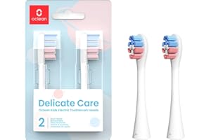 Oclean Wymienne głowice do szczoteczek do zębów dla dzieci, kompatybilne ze wszystkimi uchwytami elektrycznymi Oclean (2 sztuki) - białe