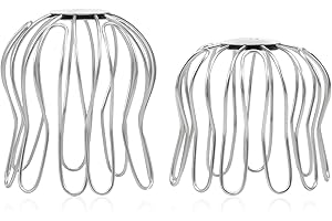 LNSYSNS 2 Piezas Rejilla Desague Terraza, Hierro Galvanizado Protectores de Tubos de Bajada, Ajustable Colador de Canalón de Hojas, 75 a 85 mm y 90 a 100 mm, para Balcón, Jardín y Techo