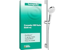 hansgrohe Crometta Vario vattenbesparande duschset 0,65 m med, 2 spraylägen, 9 l/min, vit/krom