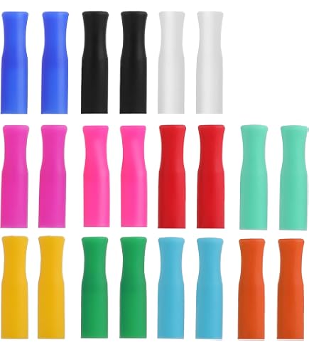 50 Embouts De Paille En Silicone Réutilisables – Protège-pailles Multicolores – Pour Pailles Métalliques, Smoothies Et Boissons Chaudes