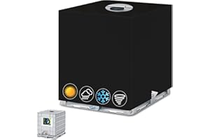 Luziyun Couvercle de Réservoir IBC, Bache de Réservoir d'eau Couvercle, Bâche Recuperateur d Eau de Pluie, Couvercle Housse de Protection Cuve 1000l, Anti-poussière Anti-UV Anti-Pluie, 120x100 x116cm