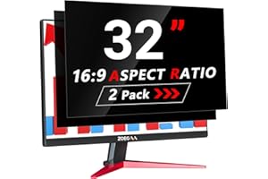 ZOEGAA 2 Pack 32 Inch Computer Privacy Screen Filter for 16 9 Widescreen Monitor, Removable&Anti Blue Light Privacy Screen 32 for HP Dell Acer Asus Samsung Lenovo
