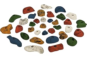 ‎ALPIDEX ALPIDEX 35 Klettergriffe | Klettersteine | Kletterfläche 3-5 m² | Griffe Größen L, M, S | Klettergriffset | Wetterfest