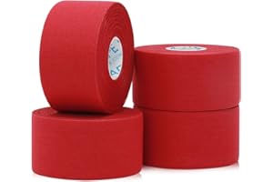 ‎OK TAPE OK TAPE Sporttape Athletic Sport Tape(4 Rollen) 3.8cm×13.7m Weiß Tape Reißbares Profi Sport Tape Sport Tapeverband Fingertape (rot, 3.8cm×13.7m)