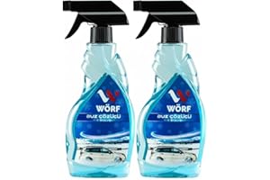 WÖRF Araba Cam Buz Çözücü Sprey, Buzlanma Önleyici, 500 ml, 2'li Set, Buz Kazıyıcı Hediyeli