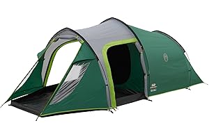 Coleman Chimney Rock 3 Plus Tent, 3 person tunnel tent, 3 man camping tent, large darkened sleeping cabin blocks up to 99% of sunlight, waterproof HH 4.500 mm