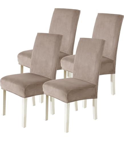 Ystyle Stretch Stoelhoezen 4 Stuks, Moderne Elastische Stoelhoes Eetkamerstoel, Verlengbare Stoelhoes, Afneembare Wasbare Stoelbekleding Voor Thuis Restaurant Hote, Donkerblauw